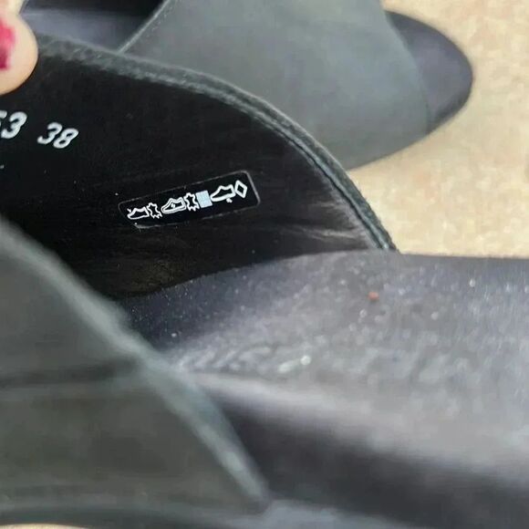 Mephisto Nubuck Leather Peep Toe Slide Wedge Shoes - Picture 10 of 14